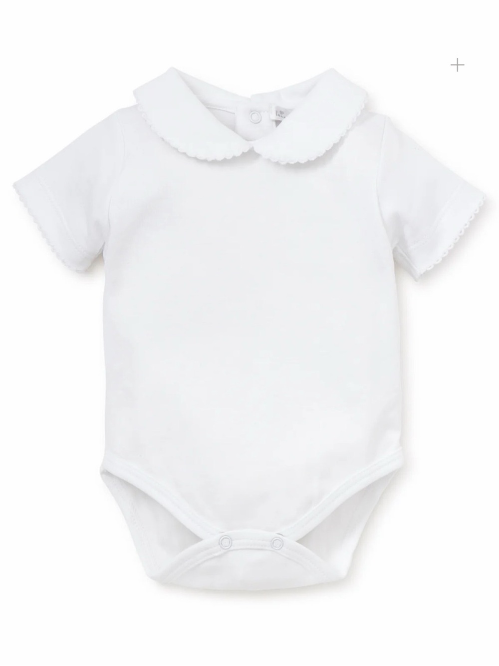 Kissy Kissy White Scalloped Peter Pan Collar Bodysuit